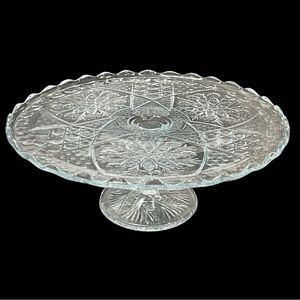 Antique 1910s Indiana Glass Company Rosette With Pinwheels No.171 Pressed Glass